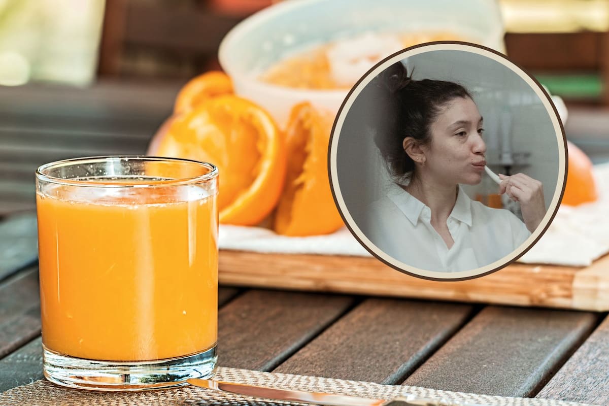 ¿Por qué el jugo de naranja sabe mal después de cepillarte los dientes?