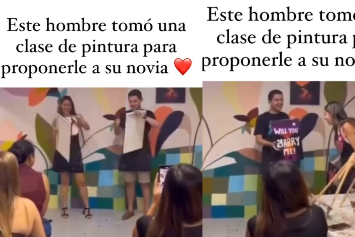 Hombre se inscribió en clases de pintura con su novia solo para proponerle matrimonio delante de todos