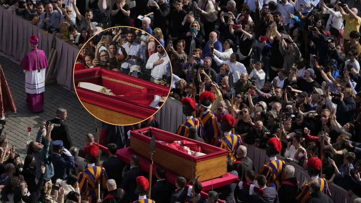 Fieles y líderes religiosos participan en la ceremonia de despedida del pontífice argentino, previo al funeral programado para el sábado. Foto: Especial (AP)