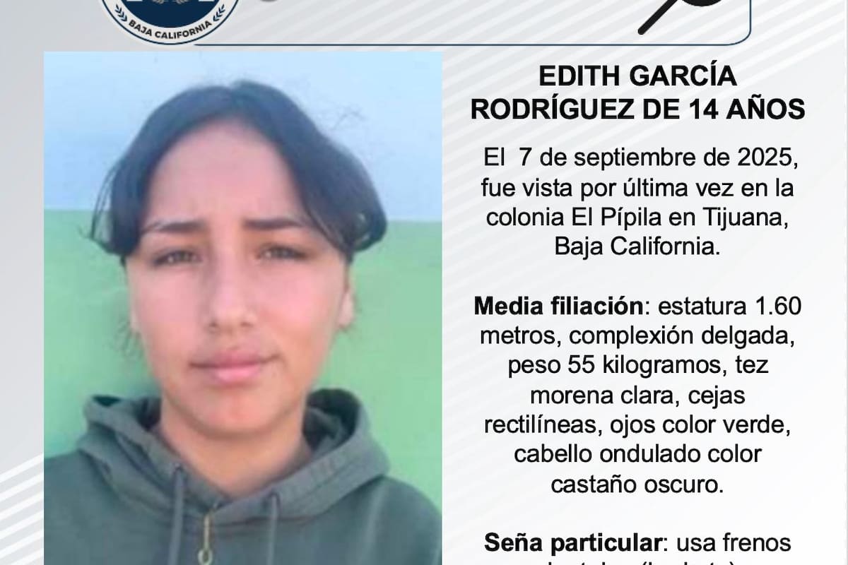Se busca a Edith García Rodríguez de 14 años