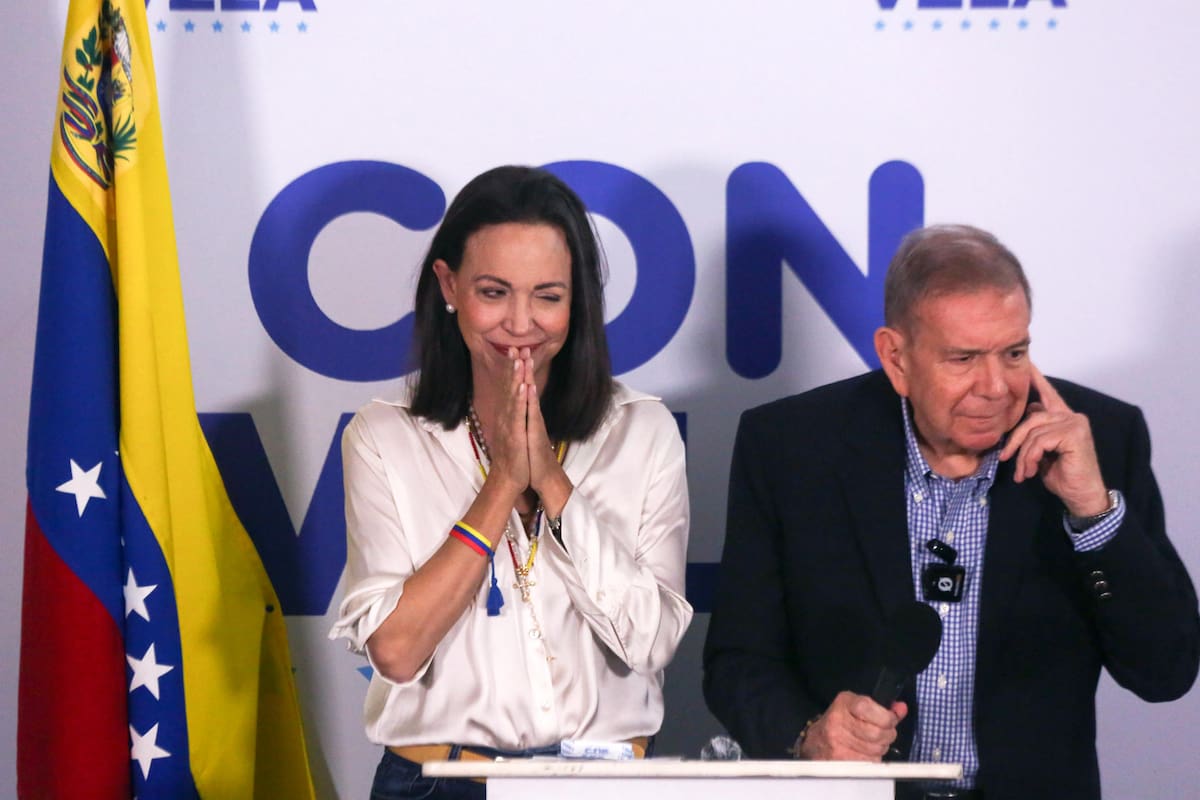 Los líderes de la oposición mayoritaria de Venezuela, Edmundo González Urrutia y María Corina Machado en una foto de archivo. EFE/ Manuel Díaz