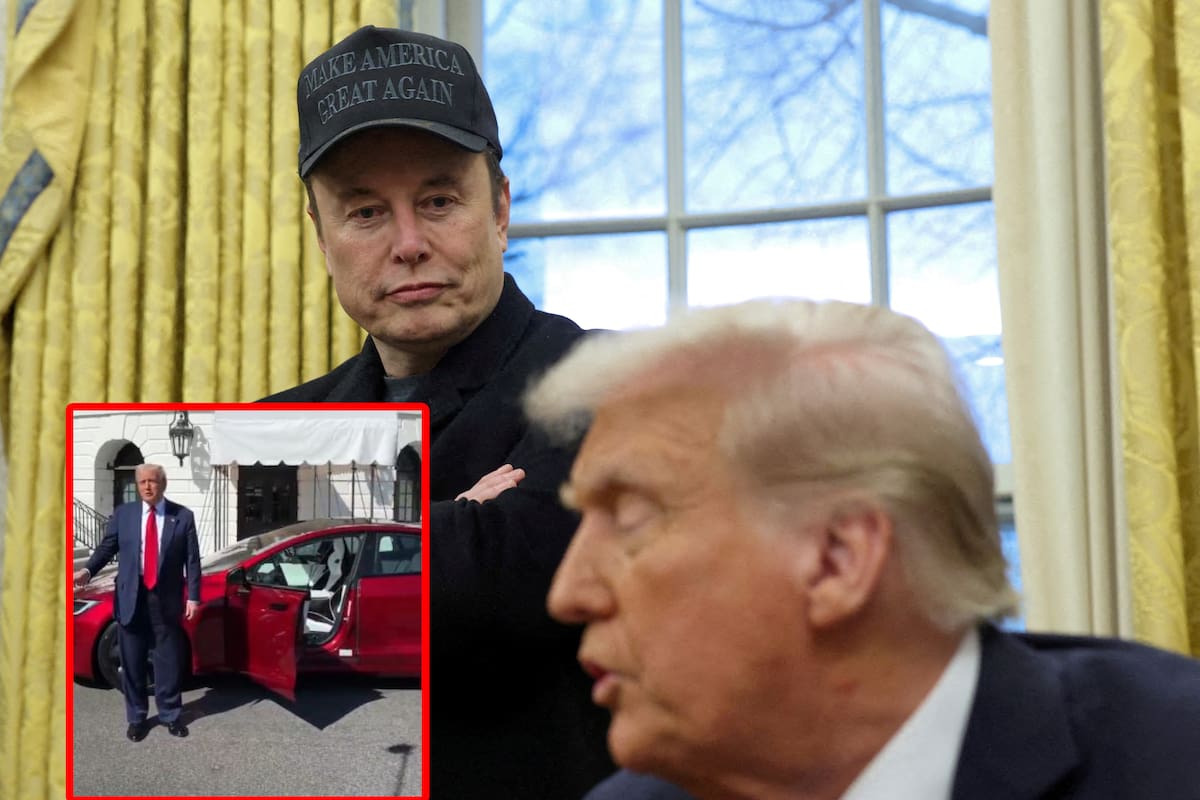 Tras fuerte caída en ventas y desplome en la bolsa: Elon Musk lleva autos Tesla a la Casa Blanca para que Trump los vea