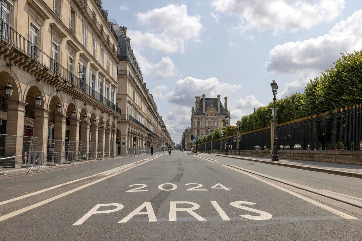 Una de las calles restringidas de París, Francia, en el marco de los Juegos Olímpicos 2024. | Crédito: EFE
