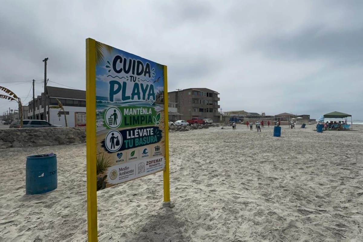 Letreros llaman a cuidar la playa, pero la basura sigue predominando en Rosarito