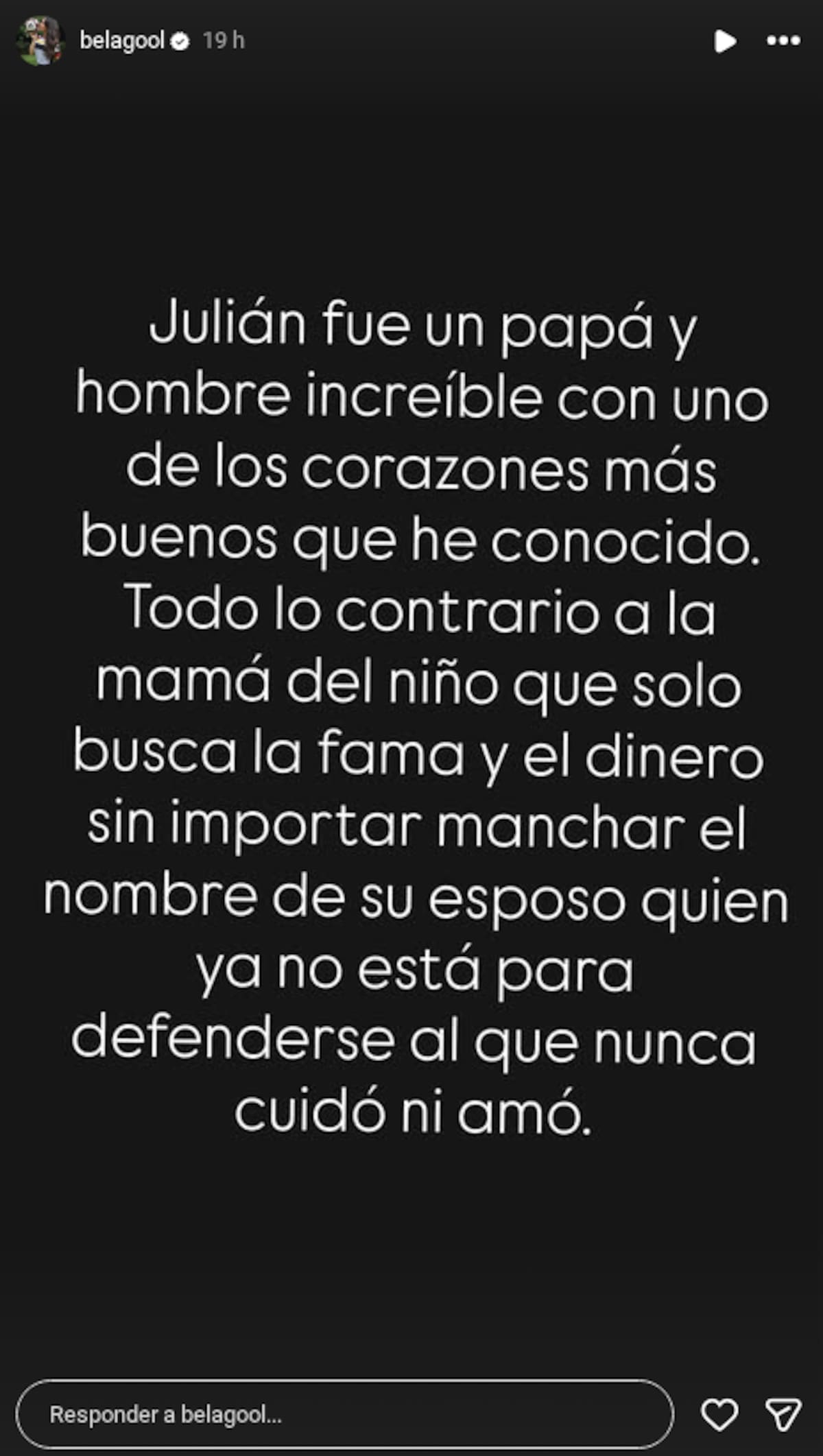Sobrina de Maribel Guardia revela presuntos episodios de violencia entre Julián Figueroa e Imelda Garza Tuñón | captura de pantalla IG (@belagool)