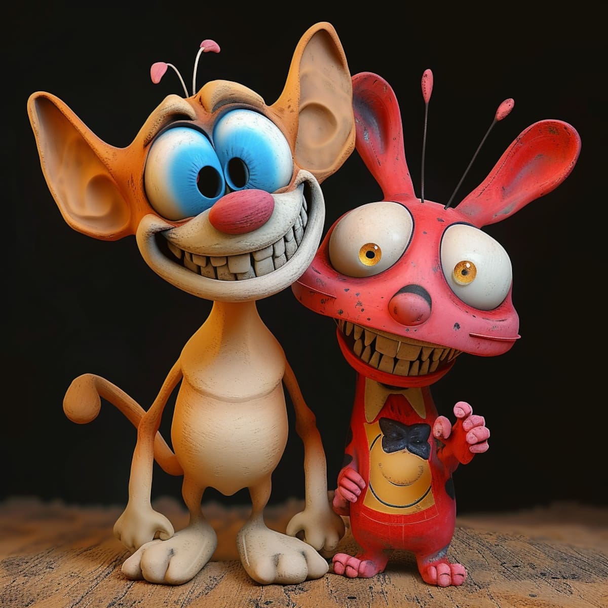 Ren y Stimpy según la IA: Una visión perturbadora de la clásica serie animada.