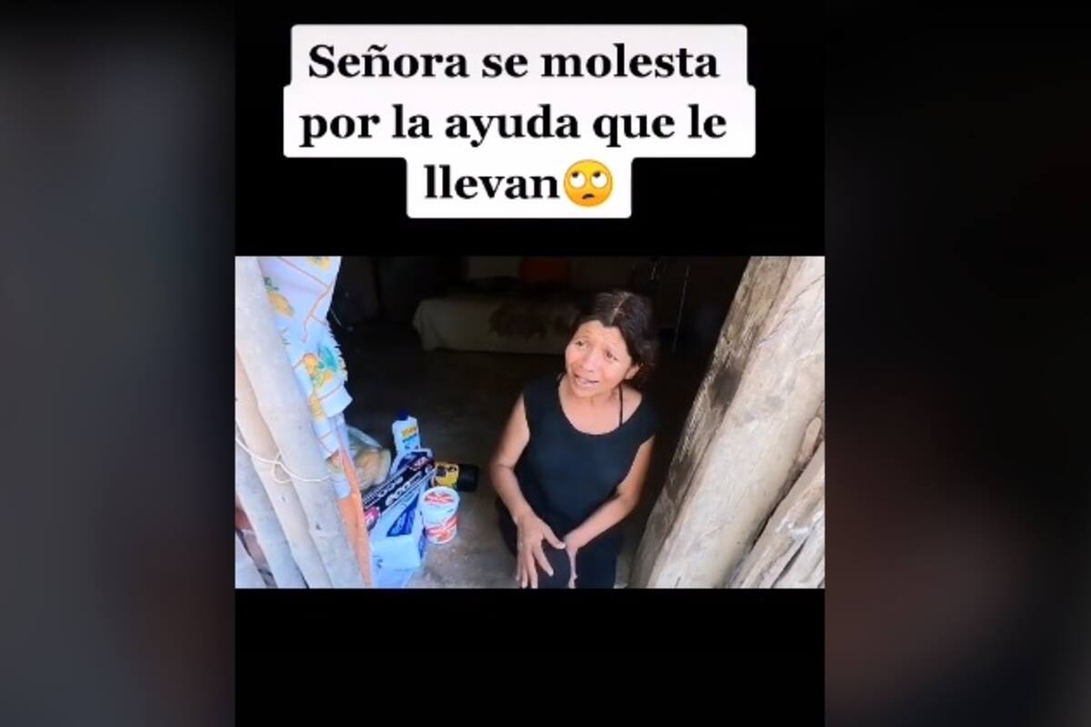 Señora se molesta por recibir una despensa
