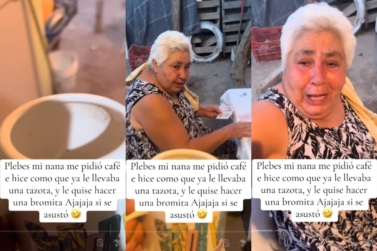 Abuela cae en broma pesada: nieto le hace creer que la quema con café (VIDEO)
