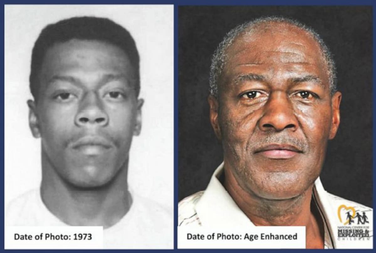 Imagen de Lester Eubanks en 1973 y recreación de cómo podría verse actualmente, tras más de 50 años prófugo. Foto: U.S Marshals