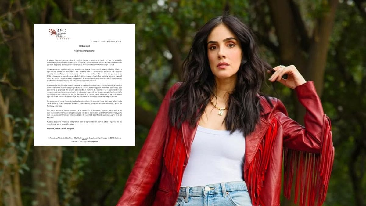 Vinculan a proceso a presunto implicado en fraude de Meta Exchange Capital denunciado por Sandra Echeverría; el daño superaría los 2,700 millones de pesos