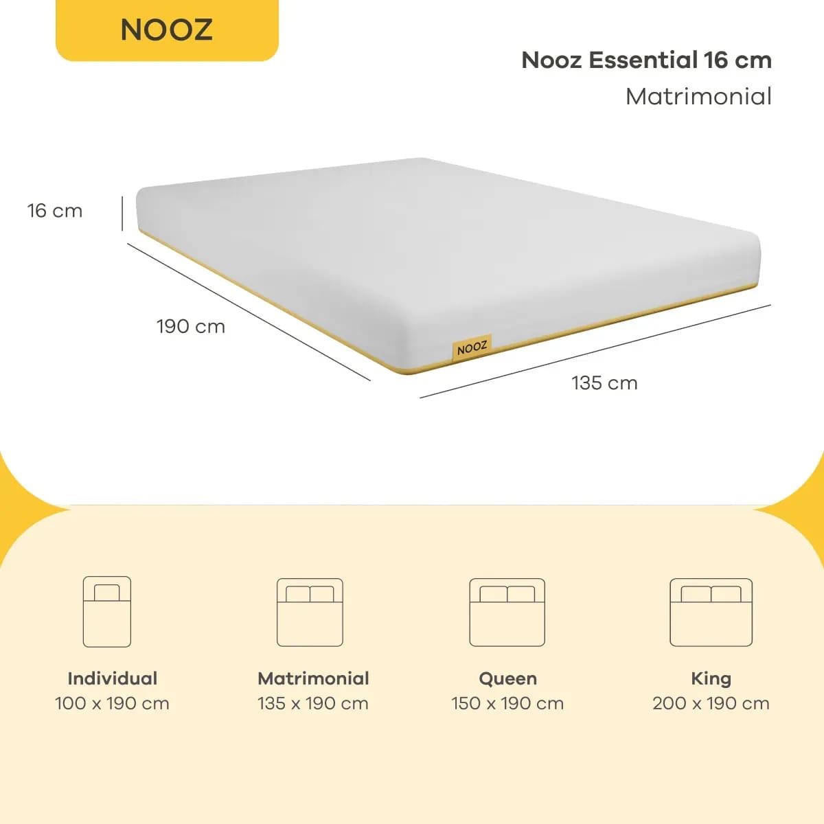 Colchón matrimonial Nooz Essential | Mercado Libre