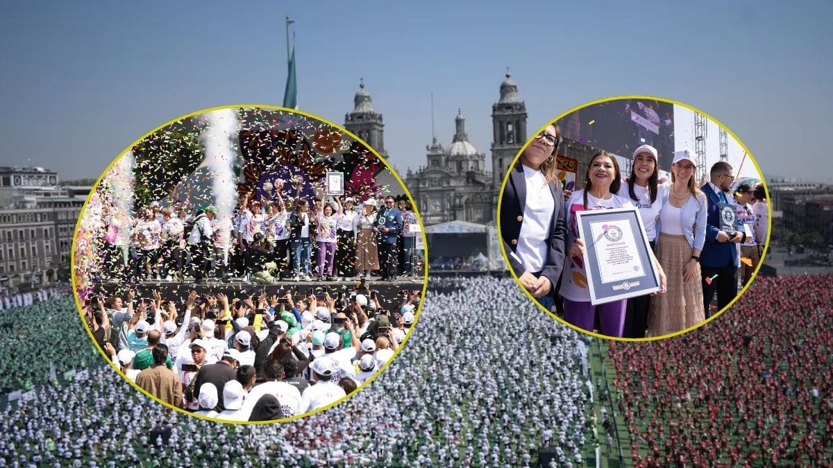 CDMX rompió el Récord Guinness con 9,500 personas en clase masiva de futbol en el Zócalo y le arrebató la marca a Seattle rumbo al Mundial 2026