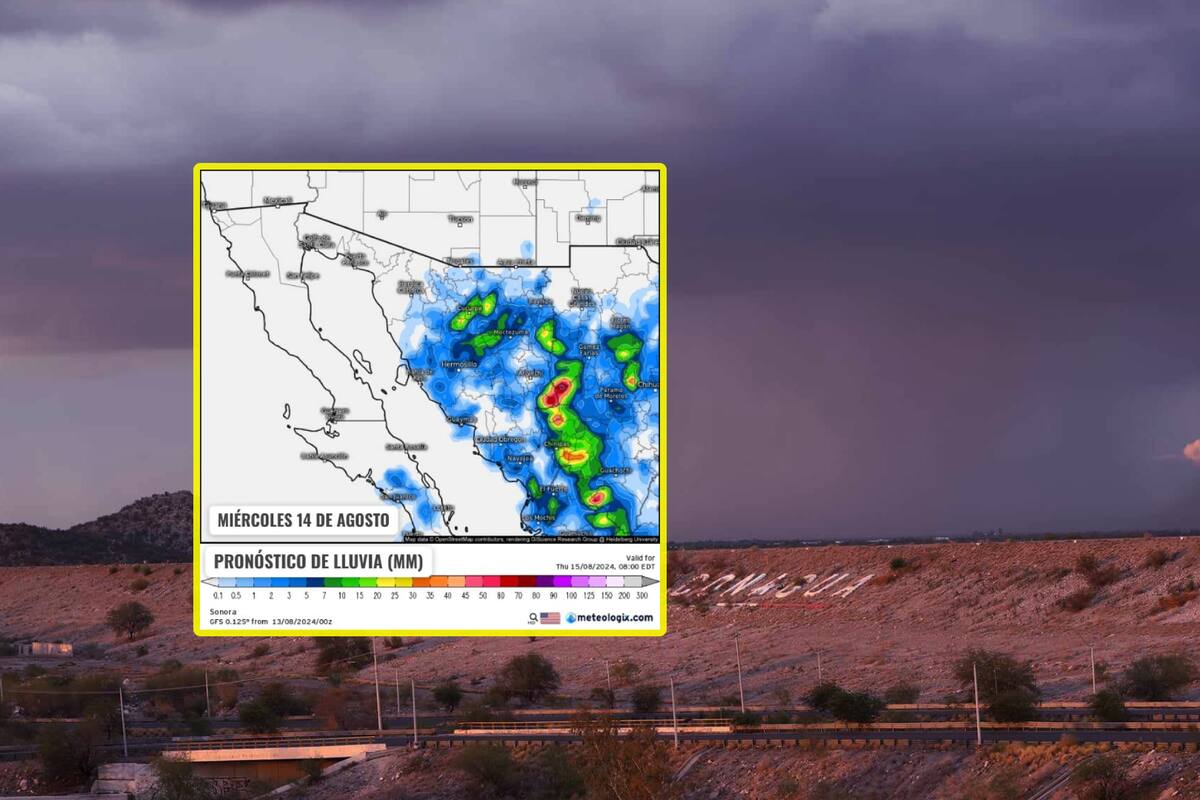 Lluvias en Sonora: Municipios donde llovería este miércoles 14 de agosto