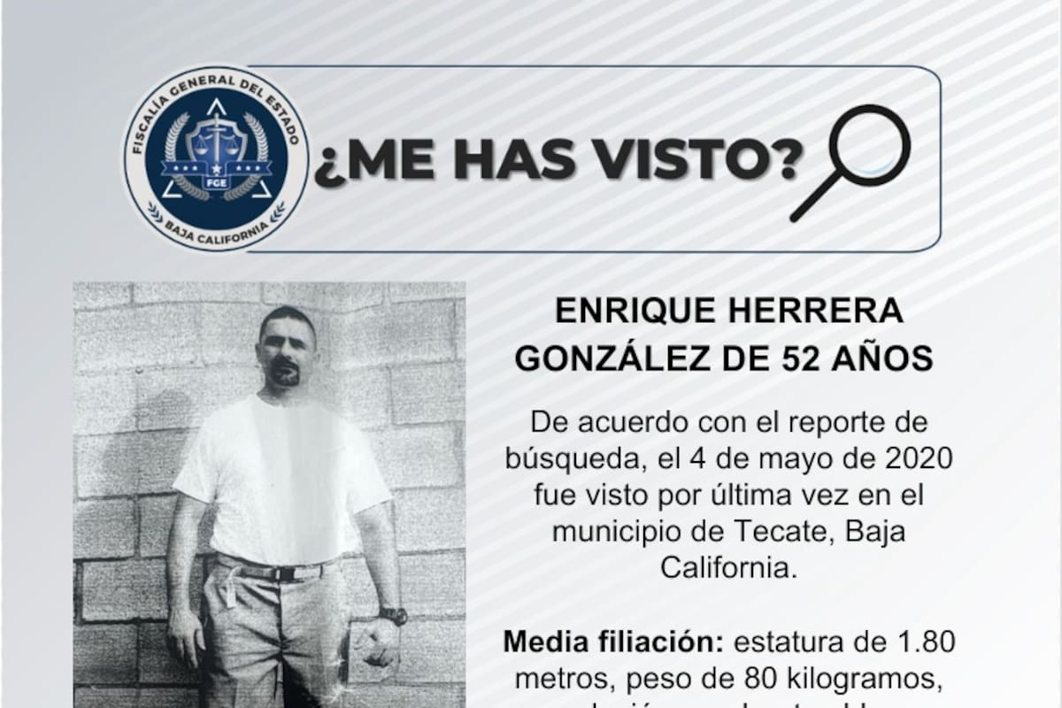 Se busca Enrique Herrera González de 52 años