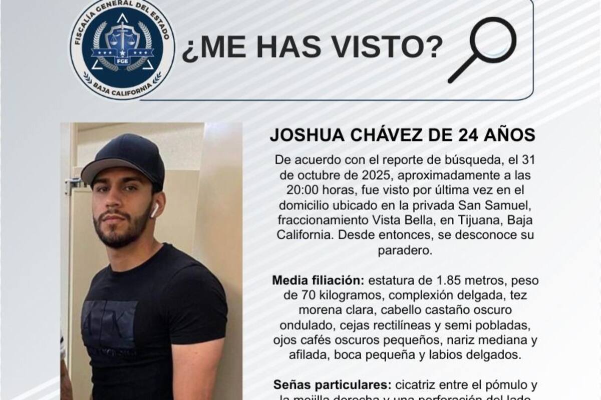 Se busca a Joshua Chávez de 24 años