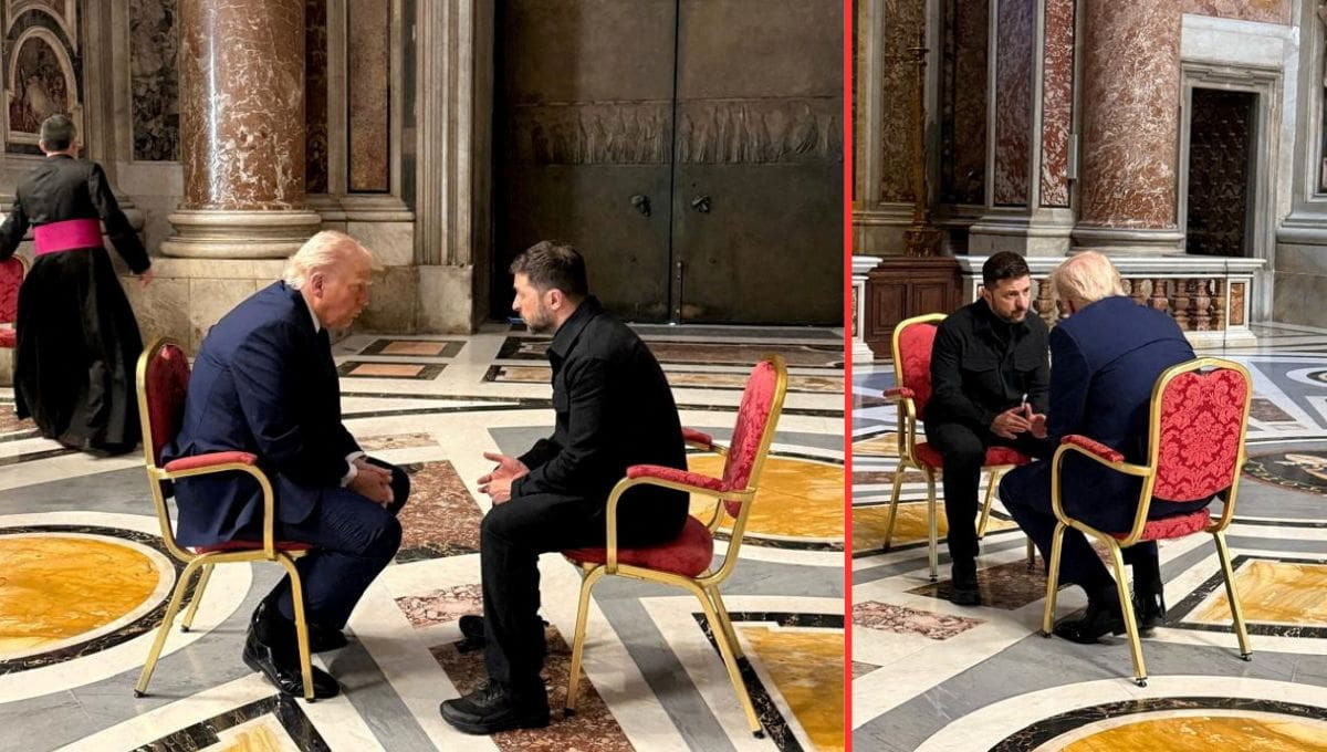 Trump y Zelenski dialogan en privado sobre alto el fuego, protección civil y condiciones de paz entre Rusia y Ucrania.