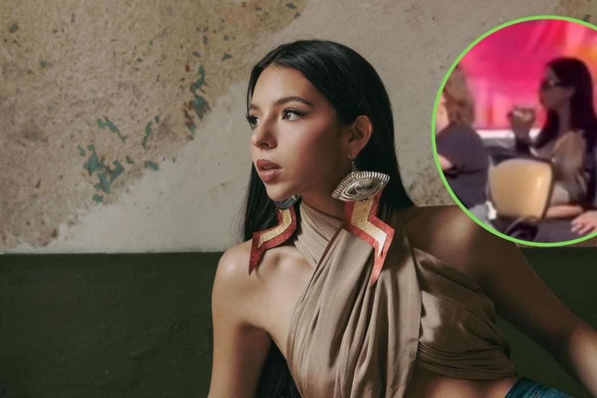Viralizan video donde Ángela Aguilar parece que “jalonea” a su esposo, Christian Nodal