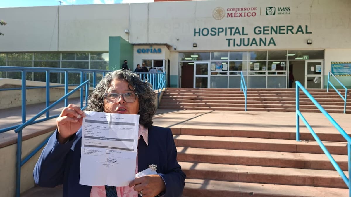 Unos 15 pacientes protestaron en el Hospital General de Tijuana por el desabasto de medicamentos oncológicos y la falta de equipo de radioterapia. Foto: Cortesía