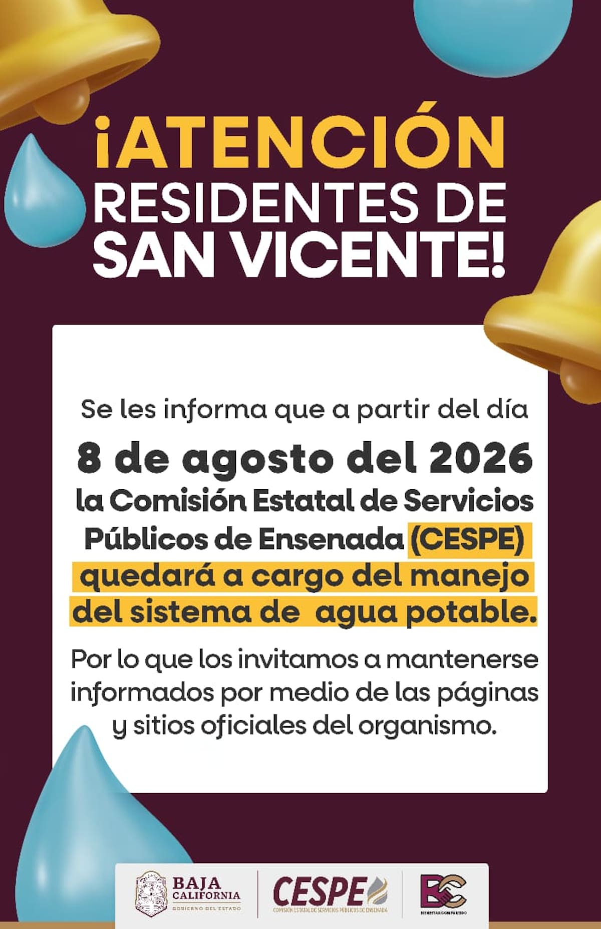 CESPE asume operación del sistema de agua en San Vicente para regularizar el servicio y mejorar la distribución para las familias de la comunidad local. Foto: Cortesía.