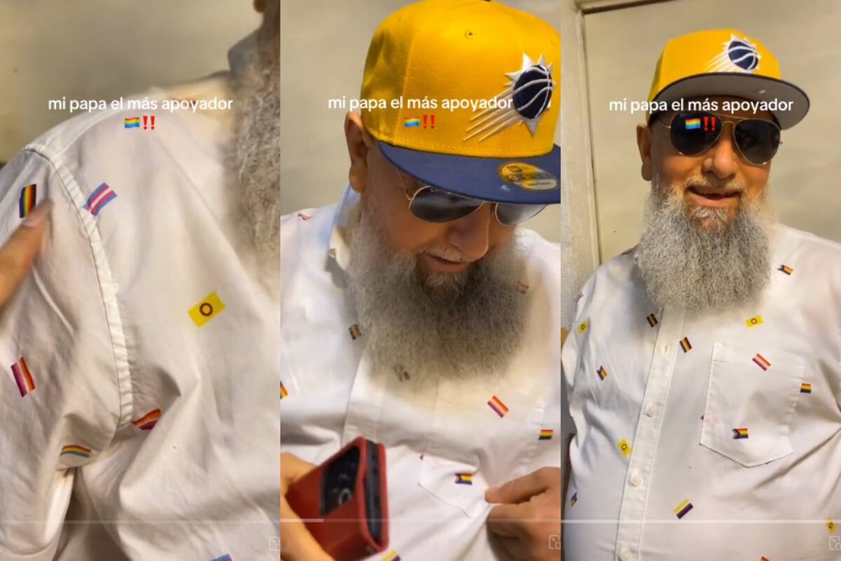 Este hombre usaba una camisa sin saber que tenía todas las banderas de la comunidad LGBT+
