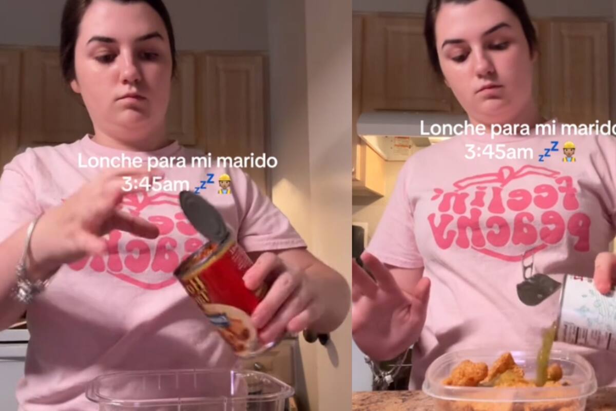 Mujer que le pone pura comida enlatada de lonche a su novio se vuelve viral y tiene que desactivar los comentarios