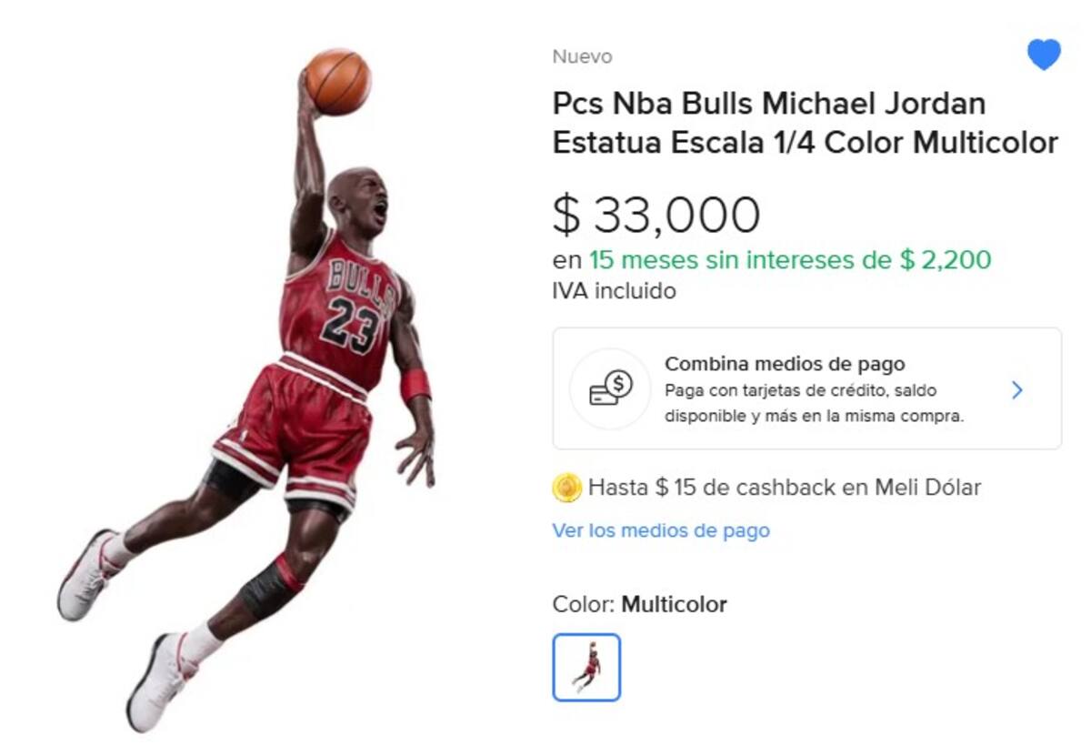 En plataformas como Mercado Libre, la famosa figura de Michael Jordan llega ha costar hasta 33 mil pesos. (Foto: Captura de pantalla)