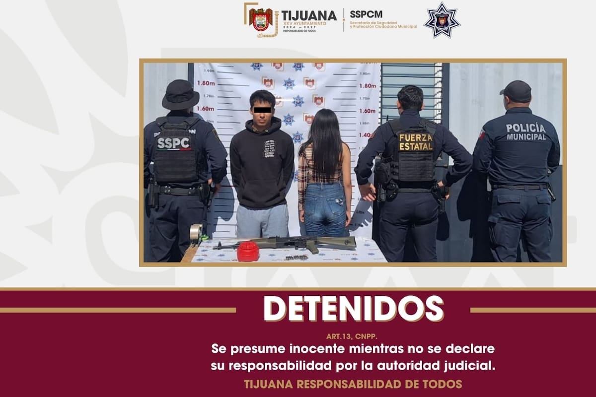 Detienen a hombre y menor de edad en posesión de un “cuerno de chivo”