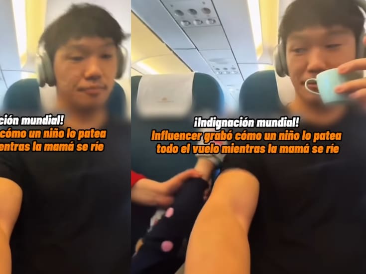Influencer graba cómo tuvo que soportar en un vuelo a un niño golpeándolo y se vuelve viral