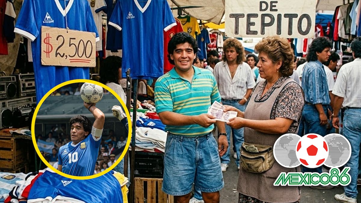 La historia de cómo Argentina se quedó sin camisetas en el Mundial México 86 y tuvo que usar jerseys piratas de Tepito ante Inglaterra, en un partido marcado por las Islas Malvinas donde Maradona anotó los dos goles más icónicos de su carrera: La Mano de Dios y El Gol del Siglo