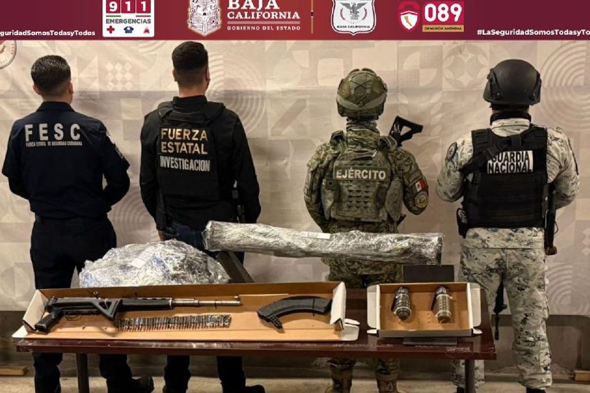 Aseguran armamento y equipo táctico en Valle de las Palmas