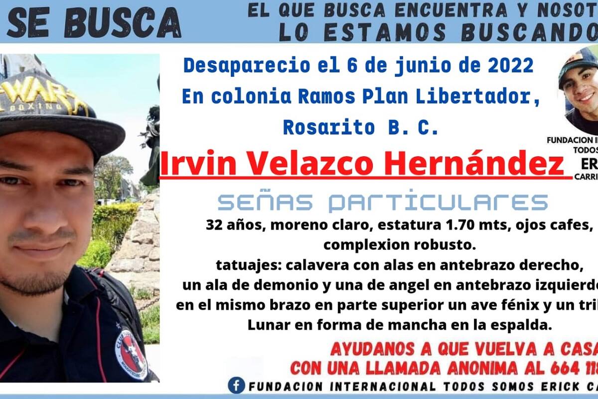 Buscan a hombre desaparecido en Rosarito el pasado 6 de junio