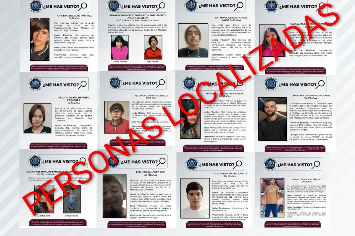 Localizan a 14 personas reportadas como desaparecidas en BC