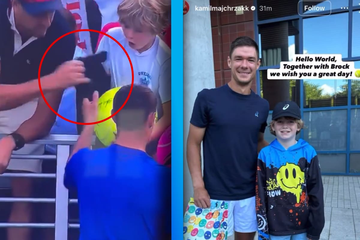 Tenista sorprende a niño con nueva gorra tras incidente en el US Open