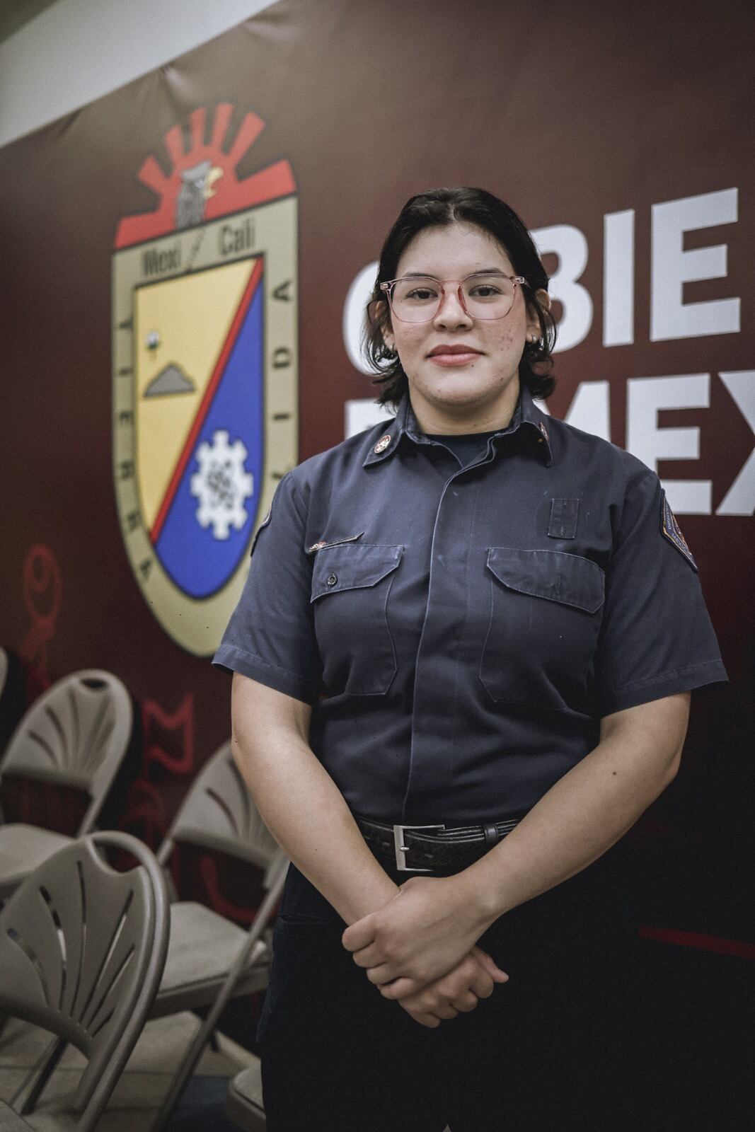 Emily López, de 22 años, tiene casi un año siendo bombera voluntaria. l Foto: Daniel Reséndiz