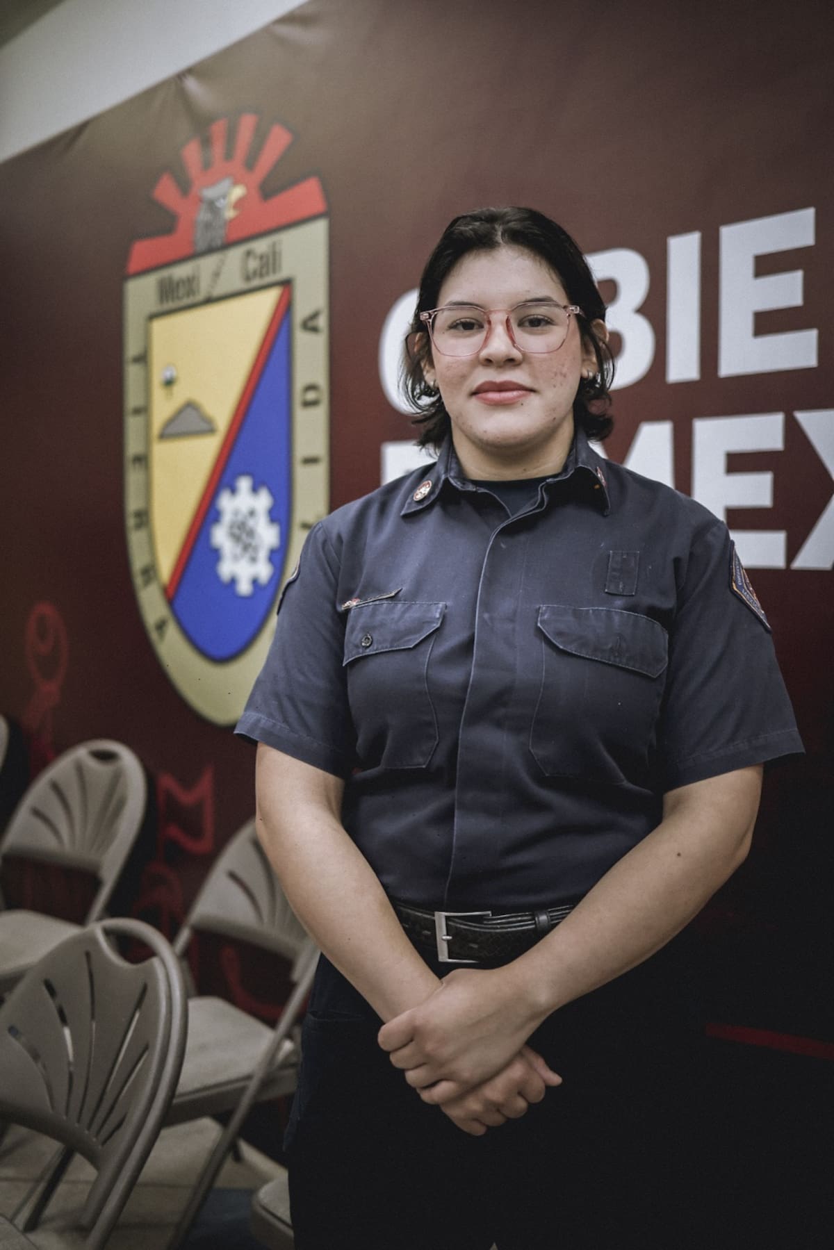 Emily López, de 22 años, tiene casi un año siendo bombera voluntaria. l Foto: Daniel Reséndiz