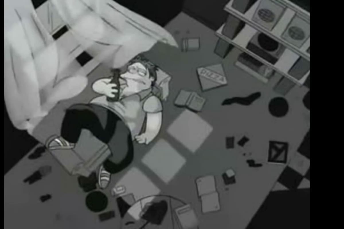 Hombre recrea película de Barney de 'Los Simpson'