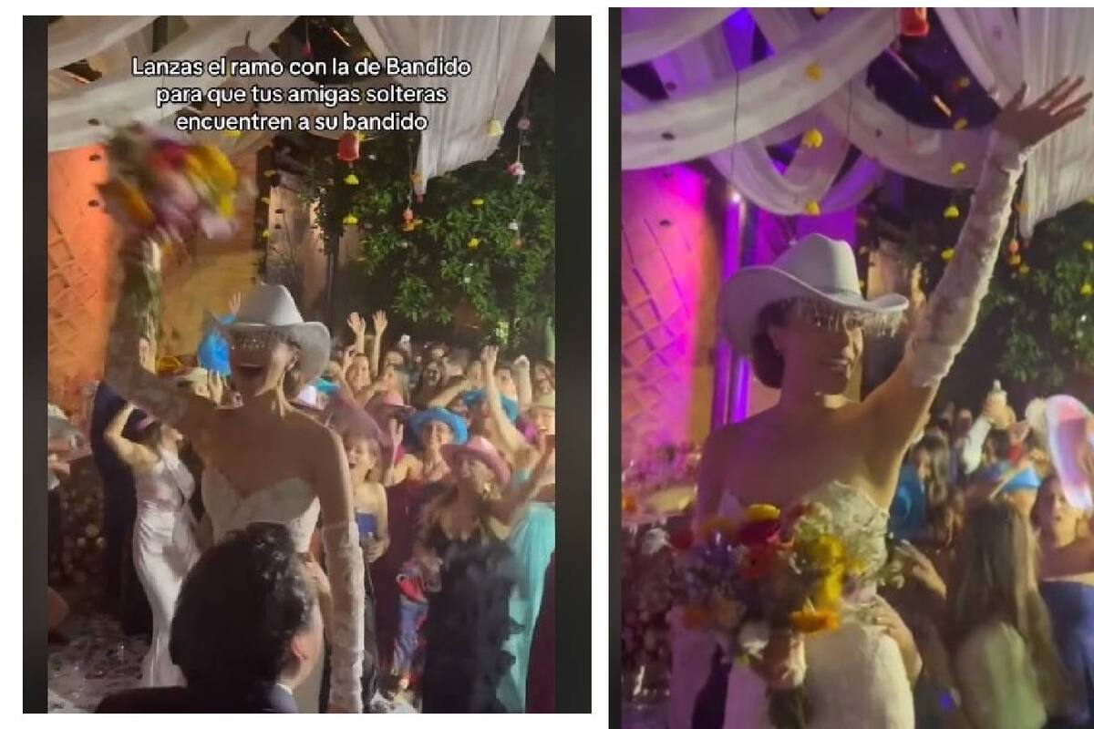 Novia lanza su ramo con la canción “Bandido” de Ana Bárbara