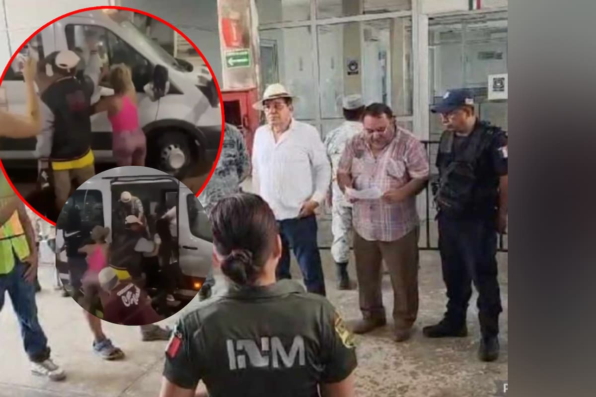 Apedrean a agentes del INM tras enfrentarse a integrantes de la caravana migrante; intentaron detenerlos mientras se bañaban en río (VIDEOS FUERTES)