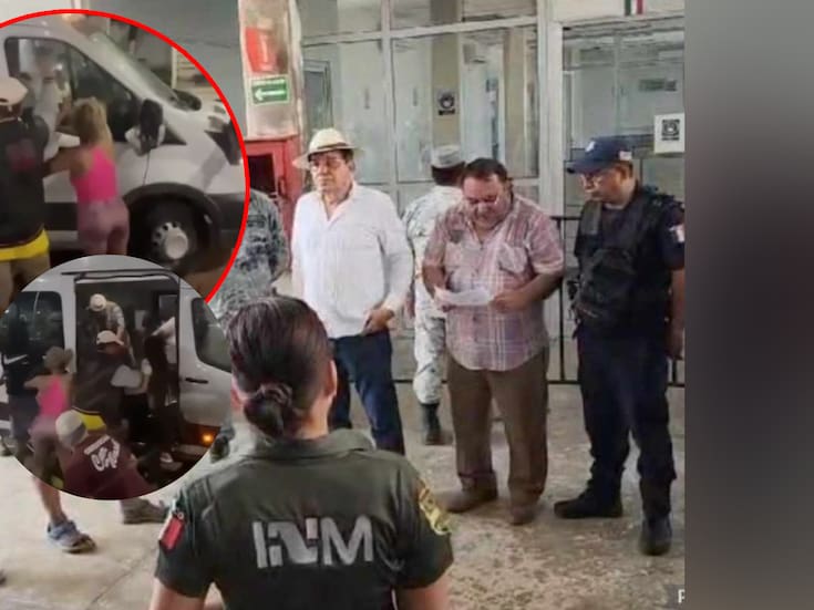 Apedrean a agentes del INM tras enfrentarse a integrantes de la caravana migrante; intentaron detenerlos mientras se bañaban en río (VIDEOS FUERTES)