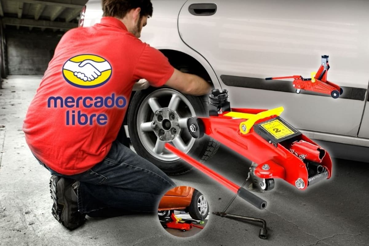 Mercado Libre reduce a 498 pesos el precio del gato hidráulico de patín portátil de dos toneladas más vendido