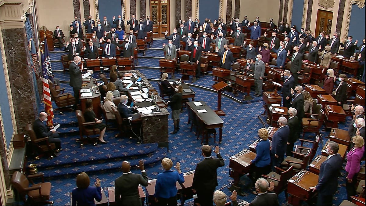 Senado de EEUU. (Televisión del Senado vía AP)