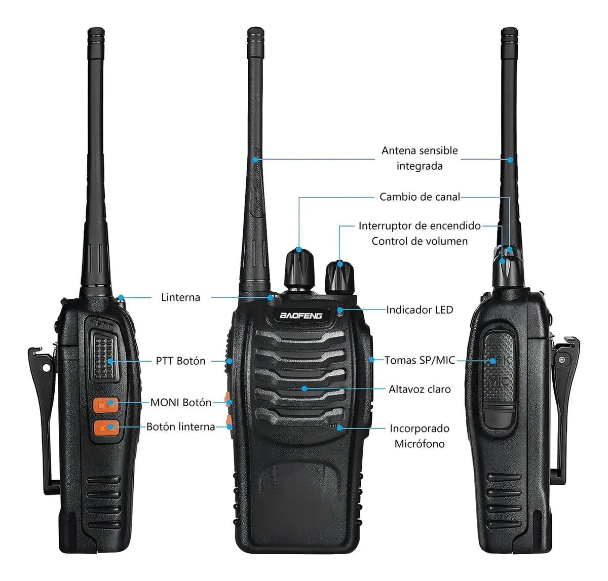 6 walkie talkies COBLING (modelo Baofeng BF-888s) | Mercado Libre