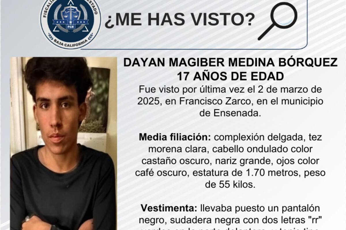 Se busca a Dayan Magiber Medina Bórquez de 17 años de edad