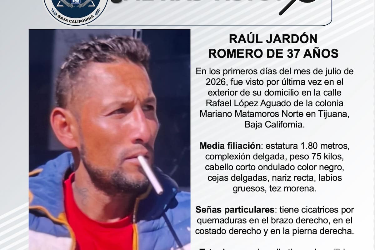 Se busca Raúl Jardón Romero de 37 años