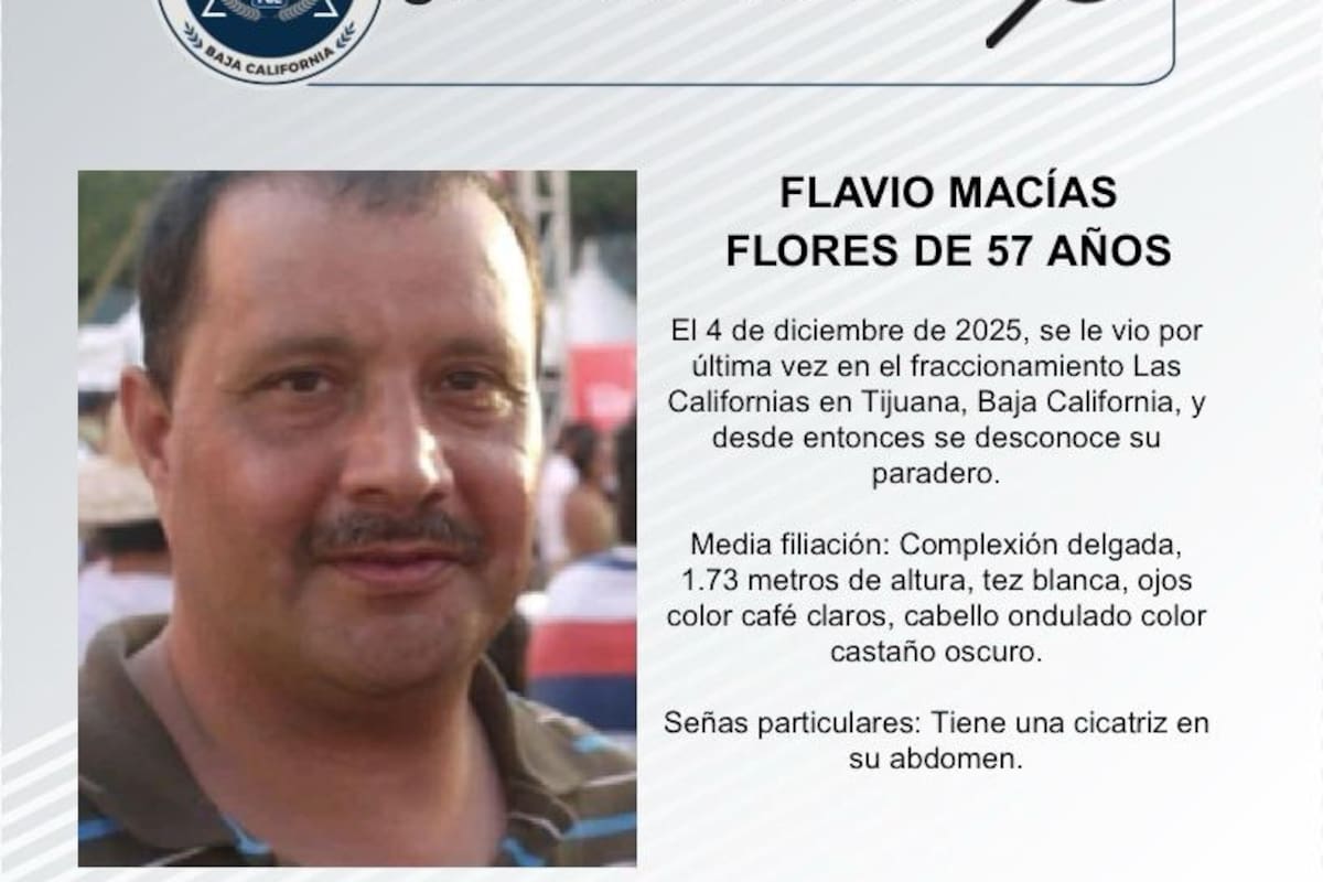 Se busca a Flavio Macías Flores de 57 años de edad