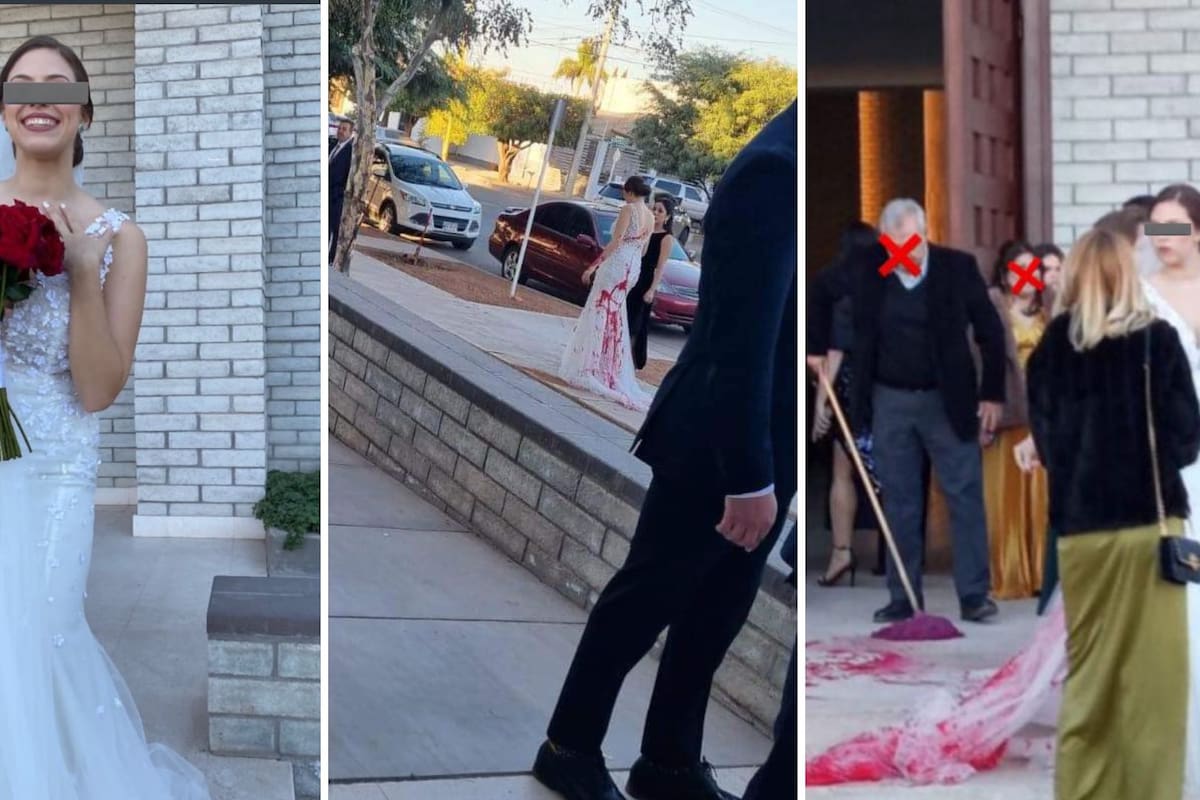 SONORA: En el altar, suegra arrojó pintura roja al vestido de novia de su nuera