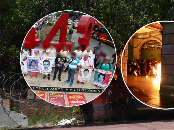 Petardos contra la policía, Palacio Municipal “amurallado”, así fue la marcha en protesta del caso Ayotzinapa a 11 años de la desparición de 43 normalistas