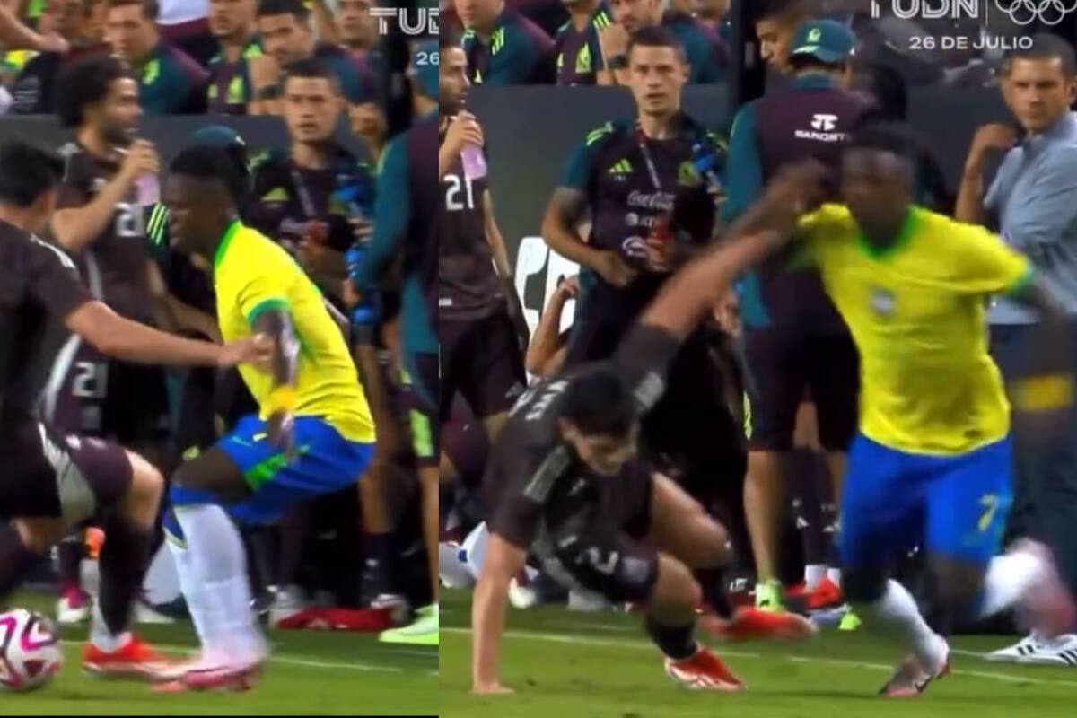 VIDEO: Jaime Lozano sonrió al ver el túnel que le hizo Vinícius a Israel Reyes en el México vs Brasil