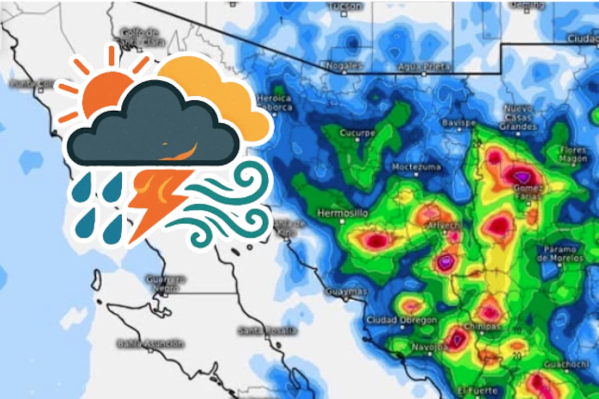 Tormentas eléctricas, calor extremo y fuertes ráfagas de viento: Sonora bajo amenaza climática este sábado