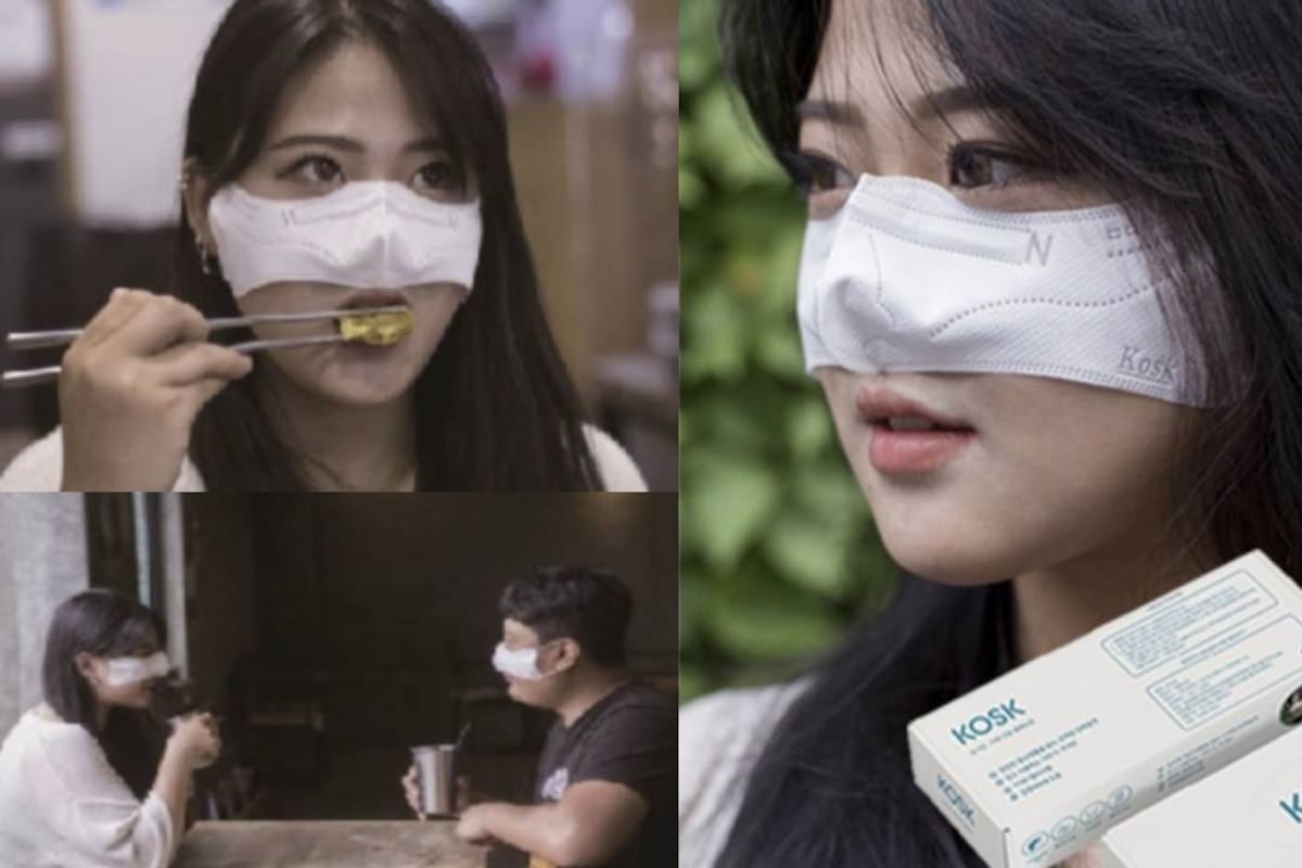 ¿Para comer? El nuevo cubrebocas en Corea del Sur solo tapa la nariz